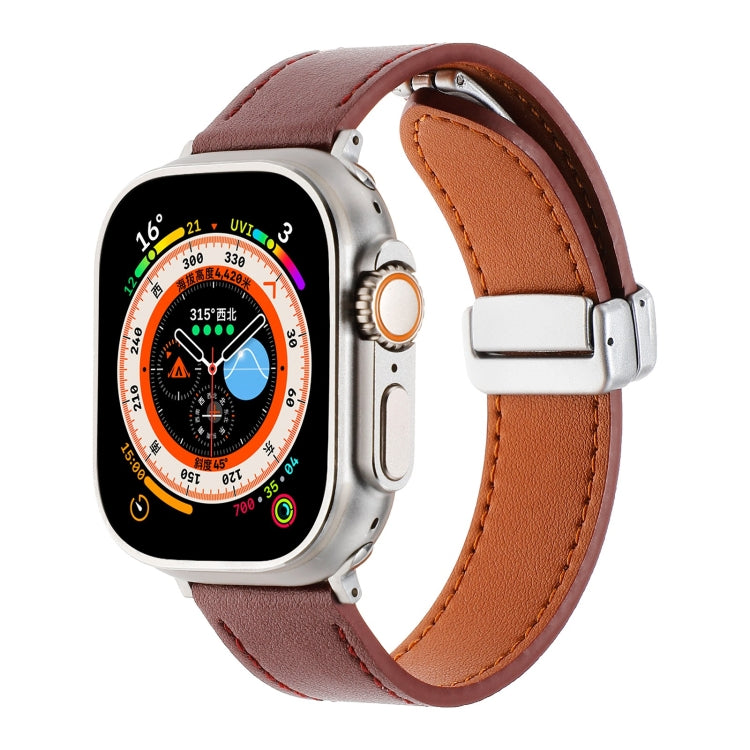 Magnetische Schnalle Lederarmband mit Hautgefühl, Für Apple Watch SE 2023 44mm, Für Apple Watch Ultra 49mm, Für Apple Watch SE 2023 40mm, Für Apple Watch SE 2022 40mm, Für Apple Watch Serie 9 41mm, Für Apple Watch SE 2022 44mm