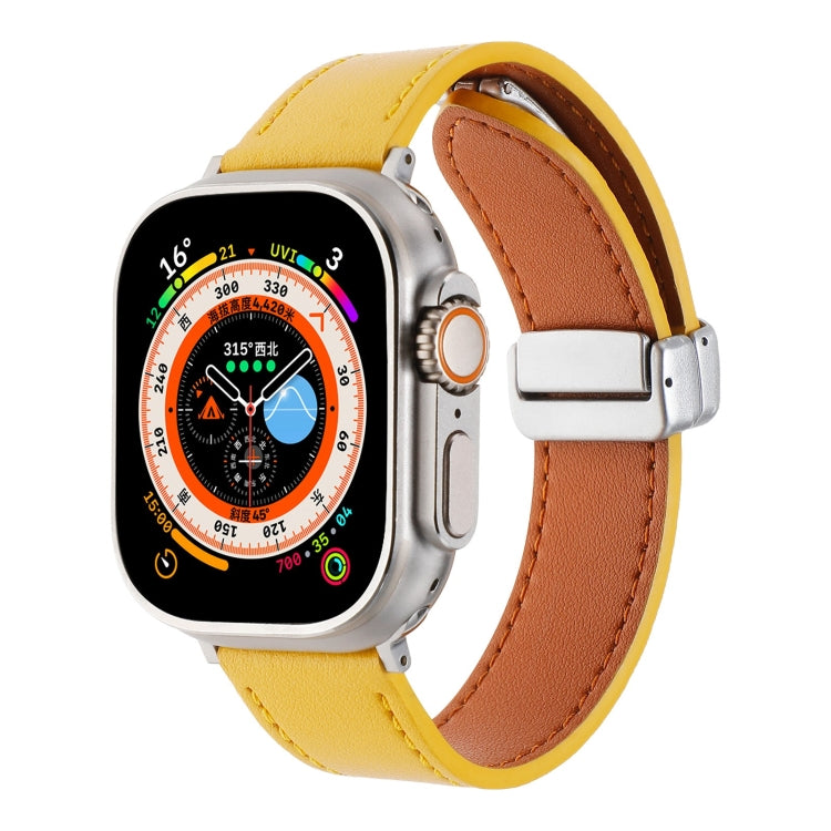 Magnetische Schnalle Lederarmband mit Hautgefühl, Für Apple Watch SE 2023 44mm, Für Apple Watch Ultra 49mm, Für Apple Watch SE 2023 40mm, Für Apple Watch SE 2022 40mm, Für Apple Watch Serie 9 41mm, Für Apple Watch SE 2022 44mm