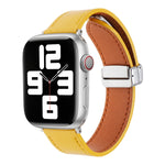 Magnetische Schnalle Lederarmband mit Hautgefühl, Für Apple Watch SE 2023 44mm, Für Apple Watch Ultra 49mm, Für Apple Watch SE 2023 40mm, Für Apple Watch SE 2022 40mm, Für Apple Watch Serie 9 41mm, Für Apple Watch SE 2022 44mm