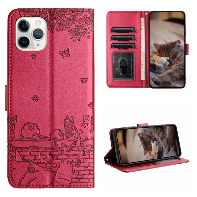 Cat Embossing Pattern Leather Phone Case with Lanyard, For iPhone 11 Pro, For iPhone XS Max, For iPhone X, For iPhone 7 Plus / 8 Plus
