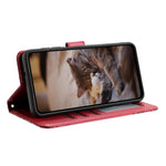 Handyhülle aus Leder mit Katzenprägemuster und Umhängeband, Für iPhone 16e / 17e, Für iPhone 17 Pro Max, Für iPhone 17 Pro, Für iPhone 17, Für iPhone Air, Für iPhone 16 Pro Max, Für iPhone 16 Pro, Für iPhone 16 Plus, Für iPhone 16