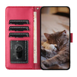 Handyhülle aus Leder mit Katzenprägemuster und Umhängeband, Für iPhone 16e / 17e, Für iPhone 17 Pro Max, Für iPhone 17 Pro, Für iPhone 17, Für iPhone Air, Für iPhone 16 Pro Max, Für iPhone 16 Pro, Für iPhone 16 Plus, Für iPhone 16
