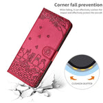 Handyhülle aus Leder mit Katzenprägemuster und Umhängeband, Für iPhone 16e / 17e, Für iPhone 17 Pro Max, Für iPhone 17 Pro, Für iPhone 17, Für iPhone Air, Für iPhone 16 Pro Max, Für iPhone 16 Pro, Für iPhone 16 Plus, Für iPhone 16