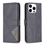 Magnetische Schnalle Rauten Textur Leder Handyhülle, Für iPhone 17 Pro Max, Für iPhone 17 Pro, Für iPhone 17, Für iPhone Air, Für iPhone 16 Pro Max, Für iPhone 16 Pro, Für iPhone 16 Plus, Für iPhone 16