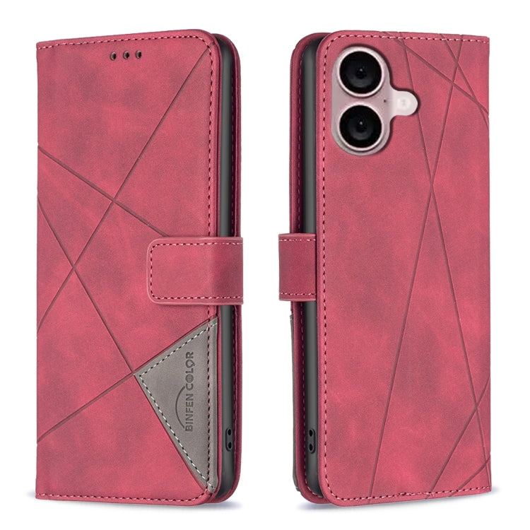 Magnetische Schnalle Rauten Textur Leder Handyhülle, Für iPhone 17 Pro Max, Für iPhone 17 Pro, Für iPhone 17, Für iPhone Air, Für iPhone 16 Pro Max, Für iPhone 16 Pro, Für iPhone 16 Plus, Für iPhone 16