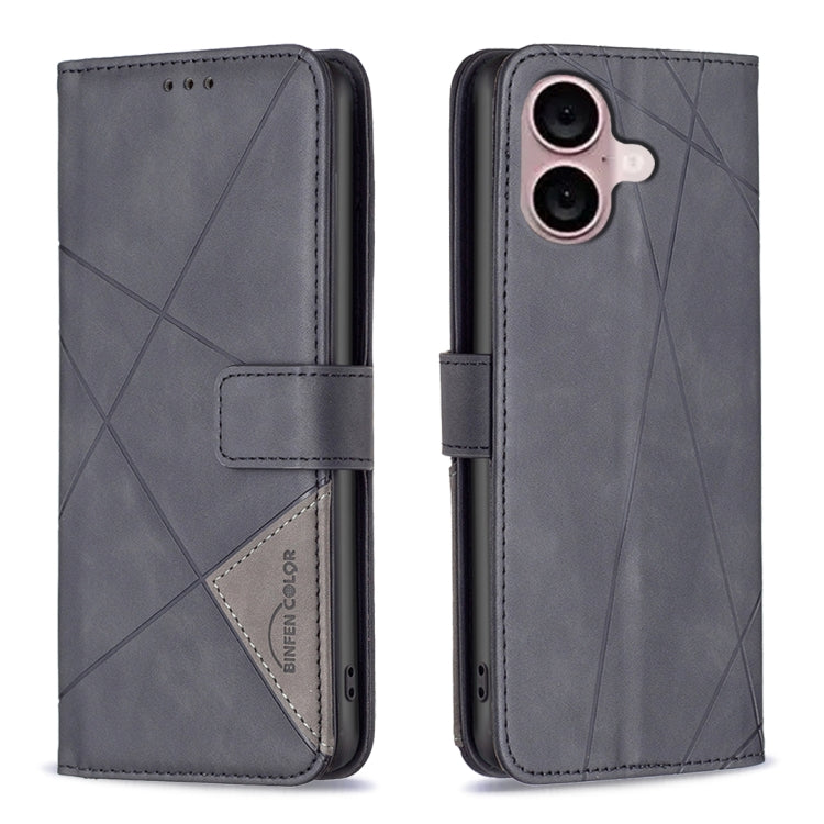 Magnetische Schnalle Rauten Textur Leder Handyhülle, Für iPhone 17 Pro Max, Für iPhone 17 Pro, Für iPhone 17, Für iPhone Air, Für iPhone 16 Pro Max, Für iPhone 16 Pro, Für iPhone 16 Plus, Für iPhone 16
