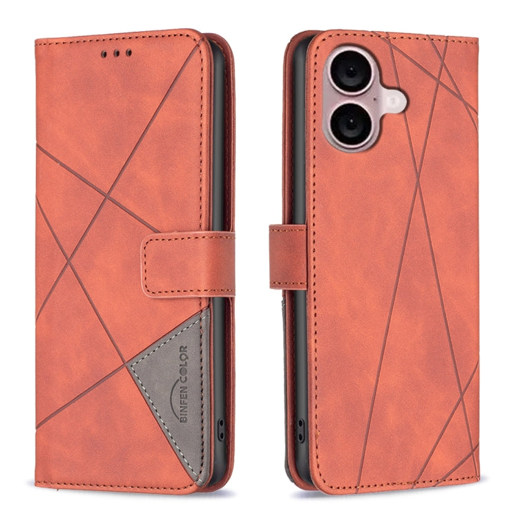 Magnetische Schnalle Rauten Textur Leder Handyhülle, Für iPhone 17 Pro Max, Für iPhone 17 Pro, Für iPhone 17, Für iPhone Air, Für iPhone 16 Pro Max, Für iPhone 16 Pro, Für iPhone 16 Plus, Für iPhone 16