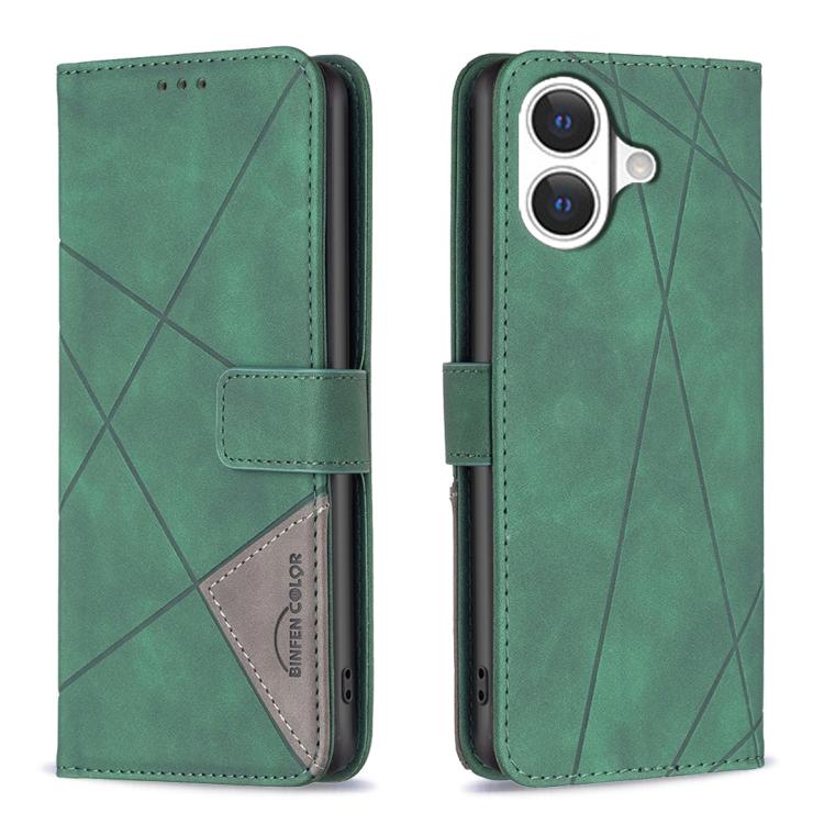 Magnetische Schnalle Rauten Textur Leder Handyhülle, Für iPhone 17 Pro Max, Für iPhone 17 Pro, Für iPhone 17, Für iPhone Air, Für iPhone 16 Pro Max, Für iPhone 16 Pro, Für iPhone 16 Plus, Für iPhone 16
