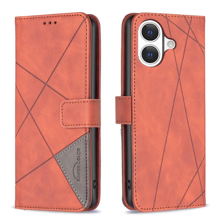 Magnetische Schnalle Rauten Textur Leder Handyhülle, Für iPhone 17 Pro Max, Für iPhone 17 Pro, Für iPhone 17, Für iPhone Air, Für iPhone 16 Pro Max, Für iPhone 16 Pro, Für iPhone 16 Plus, Für iPhone 16