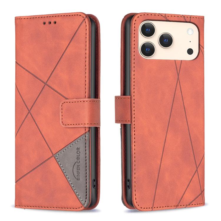 Magnetische Schnalle Rauten Textur Leder Handyhülle, Für iPhone 17 Pro Max, Für iPhone 17 Pro, Für iPhone 17, Für iPhone Air, Für iPhone 16 Pro Max, Für iPhone 16 Pro, Für iPhone 16 Plus, Für iPhone 16