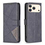 Magnetische Schnalle Rauten Textur Leder Handyhülle, Für iPhone 17 Pro Max, Für iPhone 17 Pro, Für iPhone 17, Für iPhone Air, Für iPhone 16 Pro Max, Für iPhone 16 Pro, Für iPhone 16 Plus, Für iPhone 16