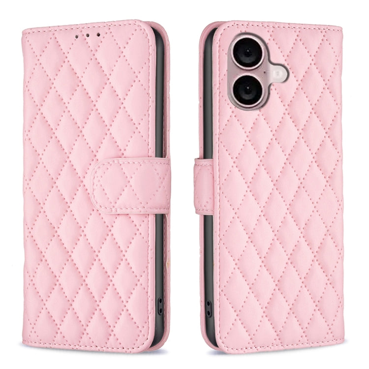 Handyhülle aus Rindsleder mit Diamantgitter und Klappfunktion, für iPhone 17 Pro Max, für iPhone 17 Pro, für iPhone 17, für iPhone Air, für iPhone 16 Pro Max, für iPhone 16 Pro, für iPhone 16 Plus, für iPhone 16