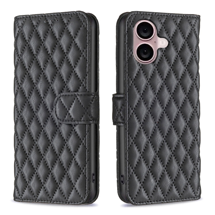 Handyhülle aus Rindsleder mit Diamantgitter und Klappfunktion, für iPhone 17 Pro Max, für iPhone 17 Pro, für iPhone 17, für iPhone Air, für iPhone 16 Pro Max, für iPhone 16 Pro, für iPhone 16 Plus, für iPhone 16