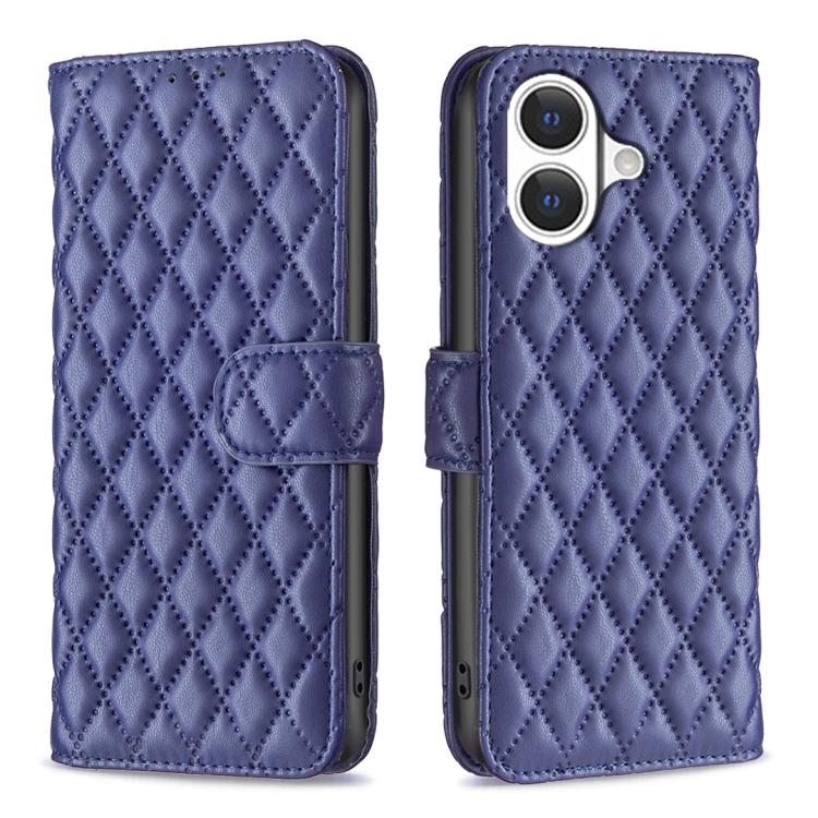Handyhülle aus Rindsleder mit Diamantgitter und Klappfunktion, für iPhone 17 Pro Max, für iPhone 17 Pro, für iPhone 17, für iPhone Air, für iPhone 16 Pro Max, für iPhone 16 Pro, für iPhone 16 Plus, für iPhone 16