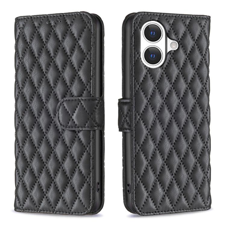 Handyhülle aus Rindsleder mit Diamantgitter und Klappfunktion, für iPhone 17 Pro Max, für iPhone 17 Pro, für iPhone 17, für iPhone Air, für iPhone 16 Pro Max, für iPhone 16 Pro, für iPhone 16 Plus, für iPhone 16
