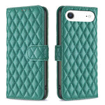 Handyhülle aus Rindsleder mit Diamantgitter und Klappfunktion, für iPhone 17 Pro Max, für iPhone 17 Pro, für iPhone 17, für iPhone Air, für iPhone 16 Pro Max, für iPhone 16 Pro, für iPhone 16 Plus, für iPhone 16