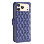 Handyhülle aus Rindsleder mit Diamantgitter und Klappfunktion, für iPhone 17 Pro Max, für iPhone 17 Pro, für iPhone 17, für iPhone Air, für iPhone 16 Pro Max, für iPhone 16 Pro, für iPhone 16 Plus, für iPhone 16