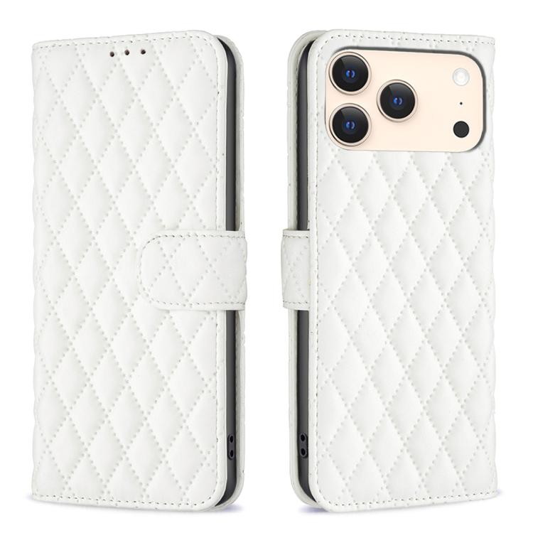 Handyhülle aus Rindsleder mit Diamantgitter und Klappfunktion, für iPhone 17 Pro Max, für iPhone 17 Pro, für iPhone 17, für iPhone Air, für iPhone 16 Pro Max, für iPhone 16 Pro, für iPhone 16 Plus, für iPhone 16