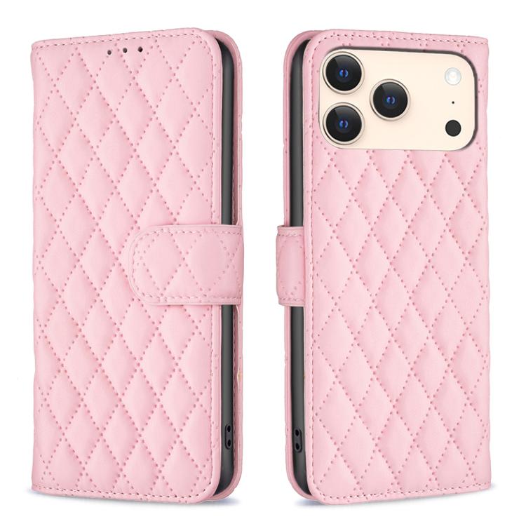 Handyhülle aus Rindsleder mit Diamantgitter und Klappfunktion, für iPhone 17 Pro Max, für iPhone 17 Pro, für iPhone 17, für iPhone Air, für iPhone 16 Pro Max, für iPhone 16 Pro, für iPhone 16 Plus, für iPhone 16