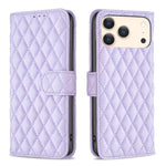 Handyhülle aus Rindsleder mit Diamantgitter und Klappfunktion, für iPhone 17 Pro Max, für iPhone 17 Pro, für iPhone 17, für iPhone Air, für iPhone 16 Pro Max, für iPhone 16 Pro, für iPhone 16 Plus, für iPhone 16