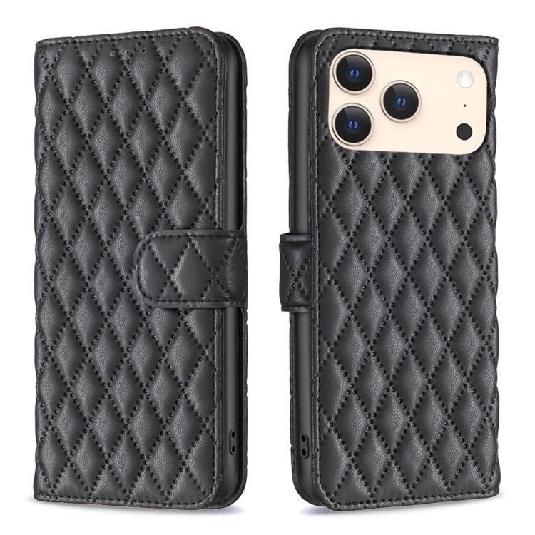 Handyhülle aus Rindsleder mit Diamantgitter und Klappfunktion, für iPhone 17 Pro Max, für iPhone 17 Pro, für iPhone 17, für iPhone Air, für iPhone 16 Pro Max, für iPhone 16 Pro, für iPhone 16 Plus, für iPhone 16