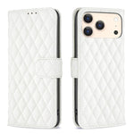 Handyhülle aus Rindsleder mit Diamantgitter und Klappfunktion, für iPhone 17 Pro Max, für iPhone 17 Pro, für iPhone 17, für iPhone Air, für iPhone 16 Pro Max, für iPhone 16 Pro, für iPhone 16 Plus, für iPhone 16