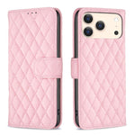 Handyhülle aus Rindsleder mit Diamantgitter und Klappfunktion, für iPhone 17 Pro Max, für iPhone 17 Pro, für iPhone 17, für iPhone Air, für iPhone 16 Pro Max, für iPhone 16 Pro, für iPhone 16 Plus, für iPhone 16
