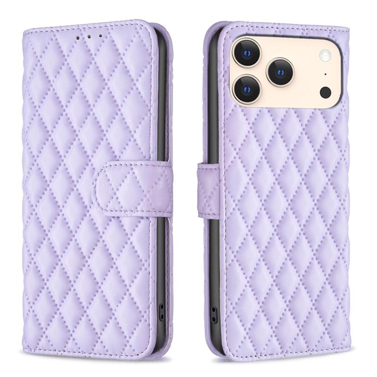 Handyhülle aus Rindsleder mit Diamantgitter und Klappfunktion, für iPhone 17 Pro Max, für iPhone 17 Pro, für iPhone 17, für iPhone Air, für iPhone 16 Pro Max, für iPhone 16 Pro, für iPhone 16 Plus, für iPhone 16