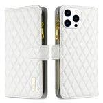 Diamantgitter Reißverschluss-Brieftaschen Leder Flip Phone Case, für iPhone 17 Pro Max, für iPhone 17 Pro, für iPhone 17, für iPhone Air, für iPhone 16 Pro Max, für iPhone 16 Pro, für iPhone 16 Plus, für iPhone 16