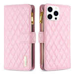 Diamantgitter Reißverschluss-Brieftaschen Leder Flip Phone Case, für iPhone 17 Pro Max, für iPhone 17 Pro, für iPhone 17, für iPhone Air, für iPhone 16 Pro Max, für iPhone 16 Pro, für iPhone 16 Plus, für iPhone 16