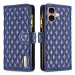 Diamantgitter Reißverschluss-Brieftaschen Leder Flip Phone Case, für iPhone 17 Pro Max, für iPhone 17 Pro, für iPhone 17, für iPhone Air, für iPhone 16 Pro Max, für iPhone 16 Pro, für iPhone 16 Plus, für iPhone 16