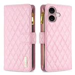 Diamantgitter Reißverschluss-Brieftaschen Leder Flip Phone Case, für iPhone 17 Pro Max, für iPhone 17 Pro, für iPhone 17, für iPhone Air, für iPhone 16 Pro Max, für iPhone 16 Pro, für iPhone 16 Plus, für iPhone 16
