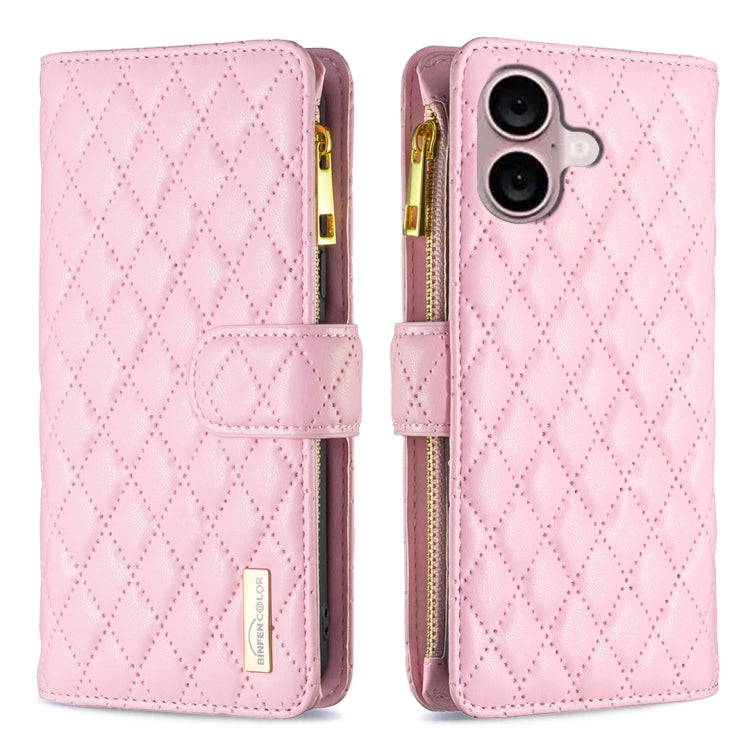Diamantgitter Reißverschluss-Brieftaschen Leder Flip Phone Case, für iPhone 17 Pro Max, für iPhone 17 Pro, für iPhone 17, für iPhone Air, für iPhone 16 Pro Max, für iPhone 16 Pro, für iPhone 16 Plus, für iPhone 16
