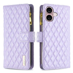Diamantgitter Reißverschluss-Brieftaschen Leder Flip Phone Case, für iPhone 17 Pro Max, für iPhone 17 Pro, für iPhone 17, für iPhone Air, für iPhone 16 Pro Max, für iPhone 16 Pro, für iPhone 16 Plus, für iPhone 16