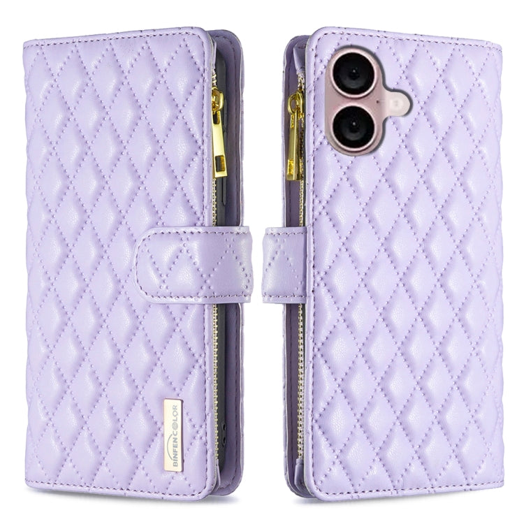 Diamantgitter Reißverschluss-Brieftaschen Leder Flip Phone Case, für iPhone 17 Pro Max, für iPhone 17 Pro, für iPhone 17, für iPhone Air, für iPhone 16 Pro Max, für iPhone 16 Pro, für iPhone 16 Plus, für iPhone 16