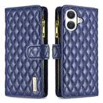 Diamantgitter Reißverschluss-Brieftaschen Leder Flip Phone Case, für iPhone 17 Pro Max, für iPhone 17 Pro, für iPhone 17, für iPhone Air, für iPhone 16 Pro Max, für iPhone 16 Pro, für iPhone 16 Plus, für iPhone 16