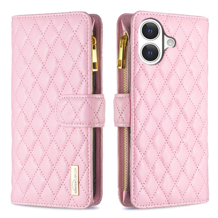 Diamantgitter Reißverschluss-Brieftaschen Leder Flip Phone Case, für iPhone 17 Pro Max, für iPhone 17 Pro, für iPhone 17, für iPhone Air, für iPhone 16 Pro Max, für iPhone 16 Pro, für iPhone 16 Plus, für iPhone 16