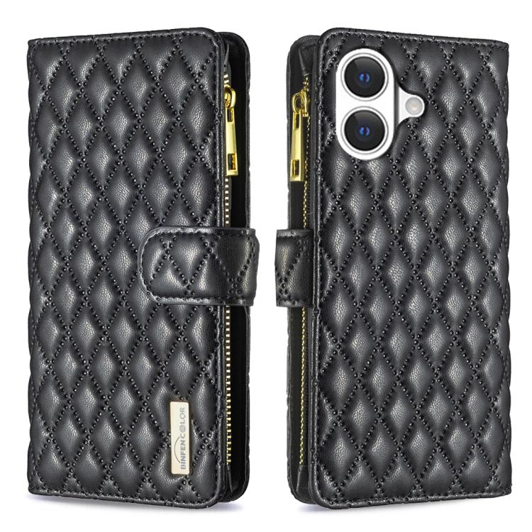 Diamantgitter Reißverschluss-Brieftaschen Leder Flip Phone Case, für iPhone 17 Pro Max, für iPhone 17 Pro, für iPhone 17, für iPhone Air, für iPhone 16 Pro Max, für iPhone 16 Pro, für iPhone 16 Plus, für iPhone 16