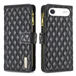 Diamantgitter Reißverschluss-Brieftaschen Leder Flip Phone Case, für iPhone 17 Pro Max, für iPhone 17 Pro, für iPhone 17, für iPhone Air, für iPhone 16 Pro Max, für iPhone 16 Pro, für iPhone 16 Plus, für iPhone 16