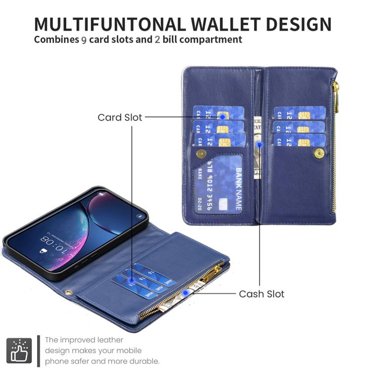 Diamantgitter Reißverschluss-Brieftaschen Leder Flip Phone Case, für iPhone 17 Pro Max, für iPhone 17 Pro, für iPhone 17, für iPhone Air, für iPhone 16 Pro Max, für iPhone 16 Pro, für iPhone 16 Plus, für iPhone 16