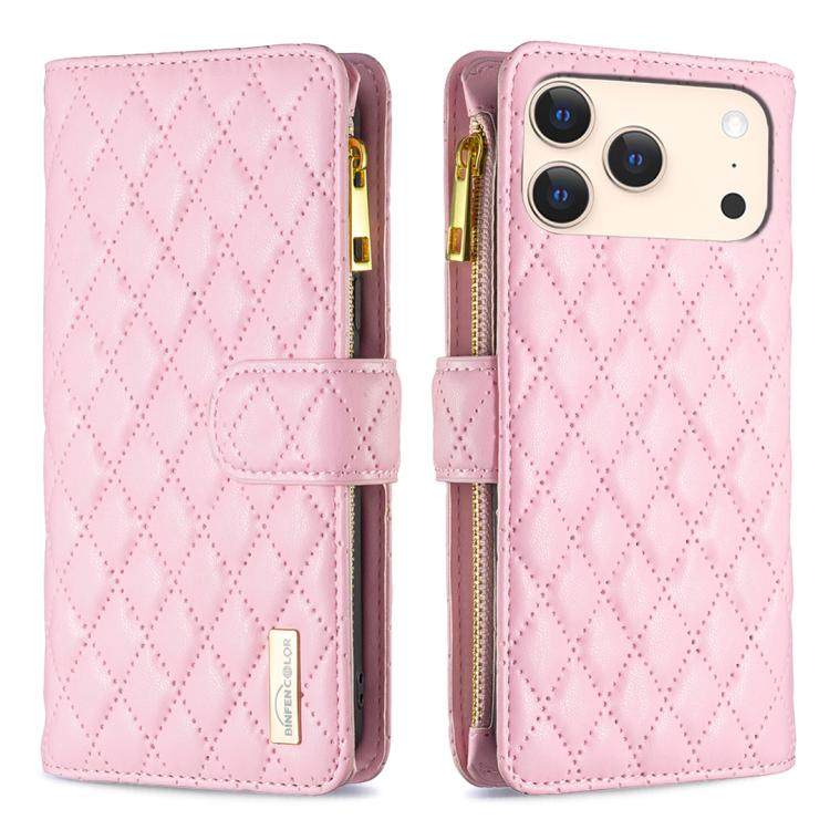 Diamantgitter Reißverschluss-Brieftaschen Leder Flip Phone Case, für iPhone 17 Pro Max, für iPhone 17 Pro, für iPhone 17, für iPhone Air, für iPhone 16 Pro Max, für iPhone 16 Pro, für iPhone 16 Plus, für iPhone 16