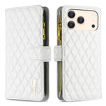 Diamantgitter Reißverschluss-Brieftaschen Leder Flip Phone Case, für iPhone 17 Pro Max, für iPhone 17 Pro, für iPhone 17, für iPhone Air, für iPhone 16 Pro Max, für iPhone 16 Pro, für iPhone 16 Plus, für iPhone 16