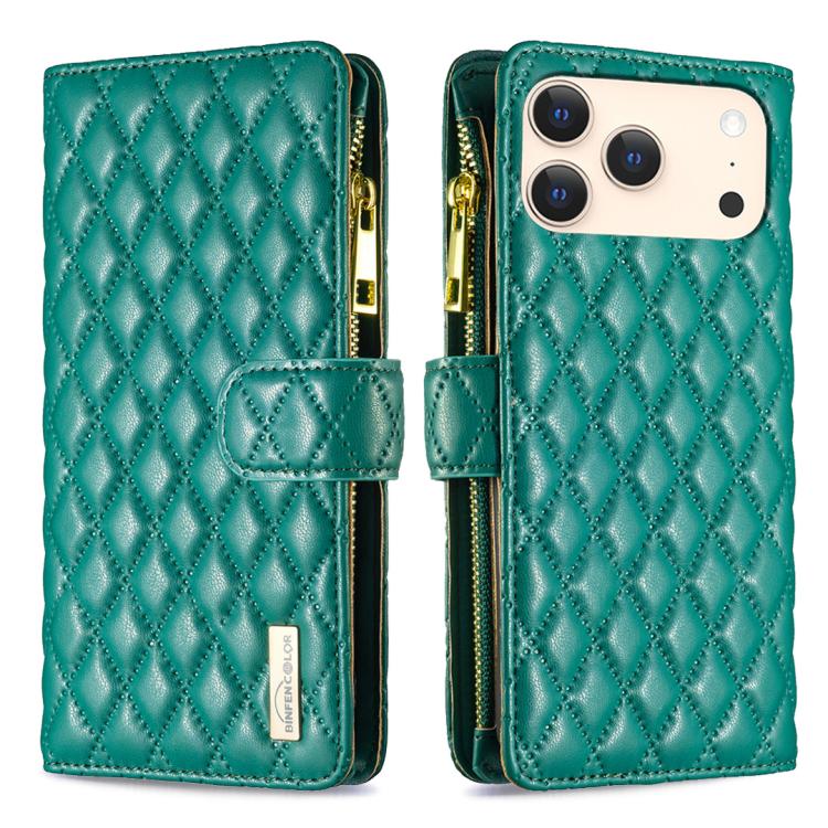 Diamantgitter Reißverschluss-Brieftaschen Leder Flip Phone Case, für iPhone 17 Pro Max, für iPhone 17 Pro, für iPhone 17, für iPhone Air, für iPhone 16 Pro Max, für iPhone 16 Pro, für iPhone 16 Plus, für iPhone 16