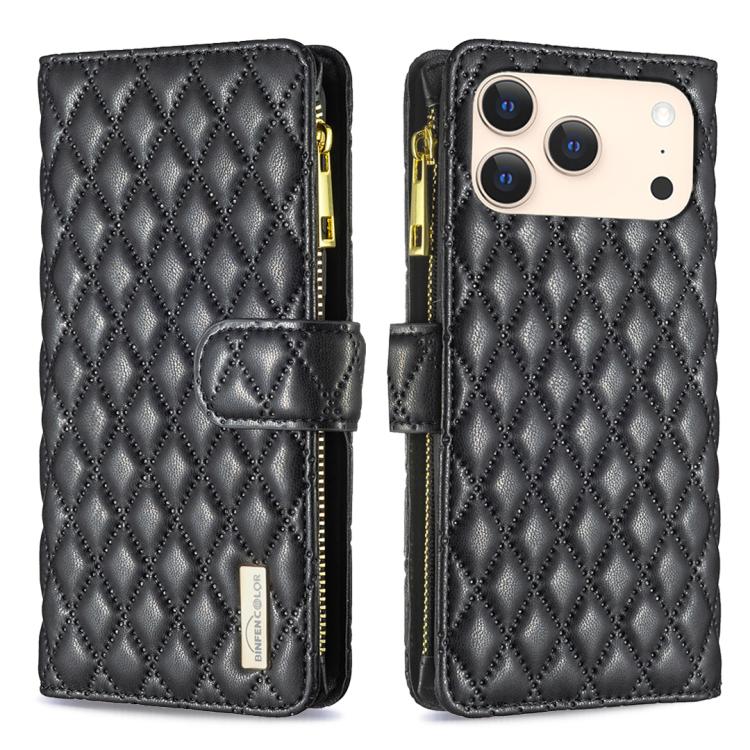 Diamantgitter Reißverschluss-Brieftaschen Leder Flip Phone Case, für iPhone 17 Pro Max, für iPhone 17 Pro, für iPhone 17, für iPhone Air, für iPhone 16 Pro Max, für iPhone 16 Pro, für iPhone 16 Plus, für iPhone 16