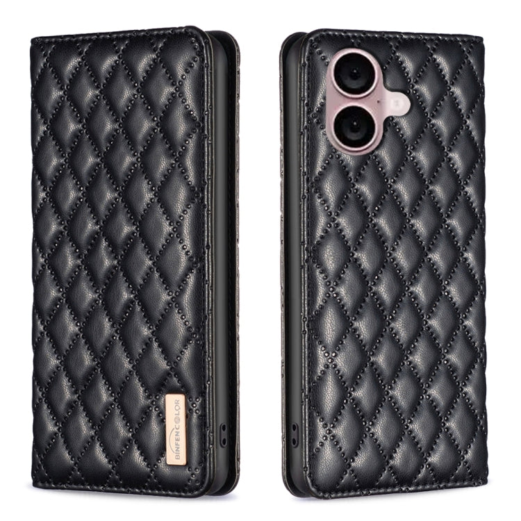 Diamantgitter Magnetische Leder Flip Handyhülle, Für iPhone 17 Pro Max, Für iPhone 17 Pro, Für iPhone 17, Für iPhone Air, Für iPhone 16 Pro Max, Für iPhone 16 Pro, Für iPhone 16 Plus, Für iPhone 16
