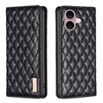 Diamantgitter Magnetische Leder Flip Handyhülle, Für iPhone 17 Pro Max, Für iPhone 17 Pro, Für iPhone 17, Für iPhone Air, Für iPhone 16 Pro Max, Für iPhone 16 Pro, Für iPhone 16 Plus, Für iPhone 16