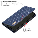 Diamantgitter Magnetische Leder Flip Handyhülle, Für iPhone 17 Pro Max, Für iPhone 17 Pro, Für iPhone 17, Für iPhone Air, Für iPhone 16 Pro Max, Für iPhone 16 Pro, Für iPhone 16 Plus, Für iPhone 16