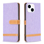 Color Block Denim Texture Leather Phone Case, For iPhone 15 Pro, For iPhone 15 Plus, For iPhone 15