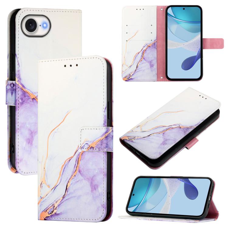 PT003 Marmor Muster Klapphülle aus Leder, Für iPhone 17e / 16e, Für iPhone 17 Pro Max, Für iPhone 17 Pro, Für iPhone 17, Für iPhone Air, Für iPhone 16 Pro Max, Für iPhone 16 Pro, Für iPhone 16 Plus, Für iPhone 16