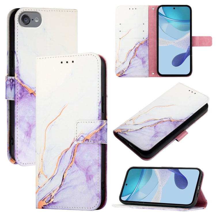 PT003 Marmormuster Flip Leder Handyhülle, für iPhone 15 Pro Max, für iPhone 15 Pro, für iPhone 15 Plus, für iPhone 15, für iPod Touch 7 / 6 / 5